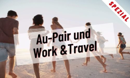 JuBi Spezial AuPAir und Work and Travel - sechs Personen laufen über einen Strand